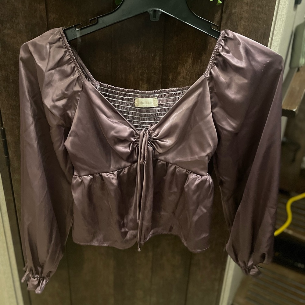Purple alterd state crop top